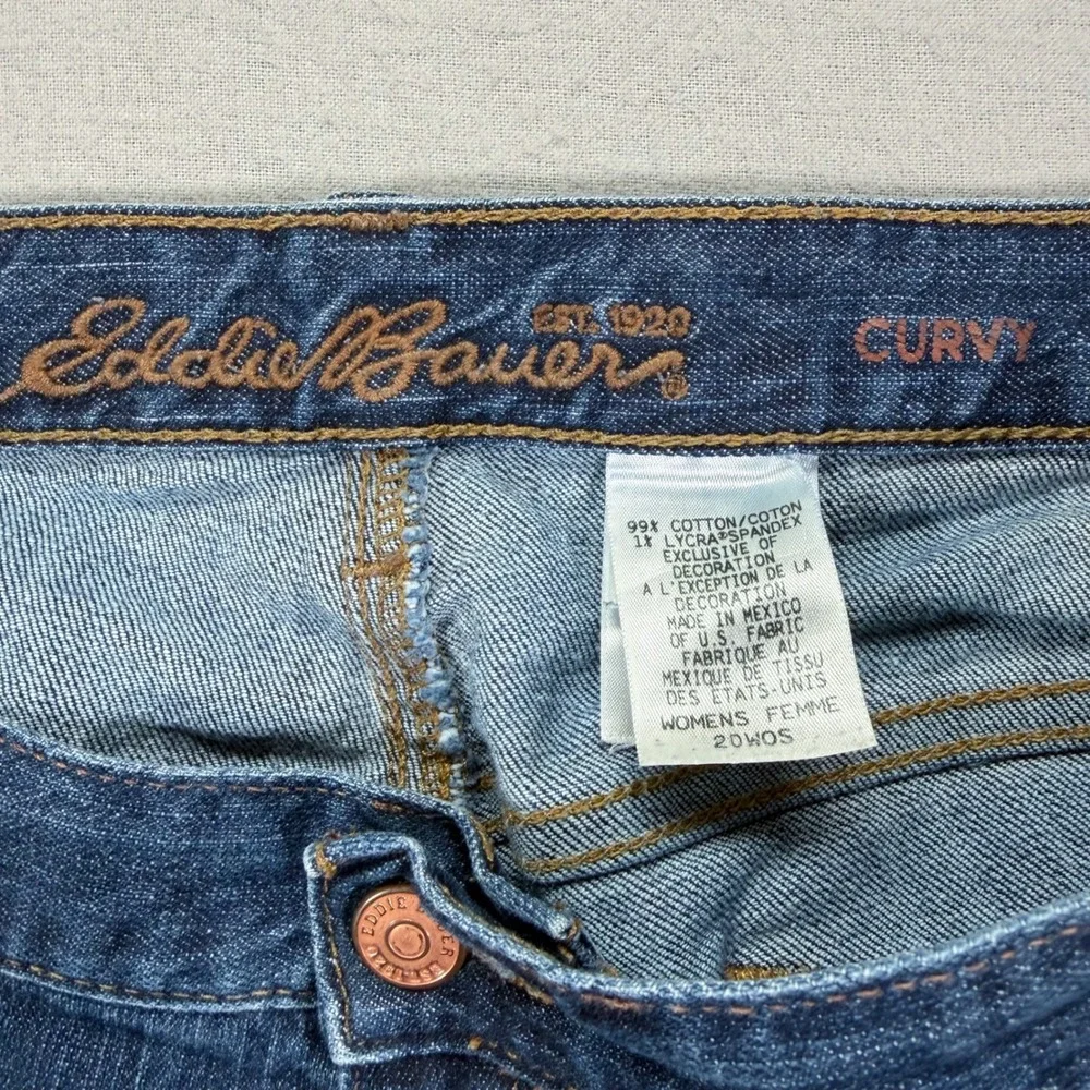 Eddie Bauer Womens Jeans Curvy Fit Dark Wash‎ Stretch Denim 20W